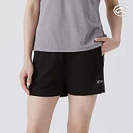 ADISI 女排汗速乾A型收腰三分運動短褲 AP2511103 動力黑 (S-XL) S 動力黑