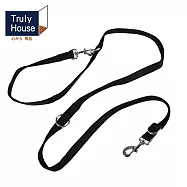 【Truly House】寵物高強度牽引繩 一拖二/牽繩/遛狗/狗繩 (三色任選) 黑色