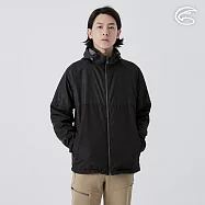 ADISI 男天鵝絨超撥水抗風保暖可拆帽外套 AJ2421074 黑色 (S-3XL) S 黑色