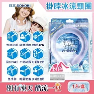 日本SOLOKI-可重複使用體感降溫約8度保冷掛脖冰涼頸圈1入/盒(大人小孩通用,免手持無結露涼感環,預防中暑散熱冰敷袋,室內戶外通勤涼感巾) 粉色