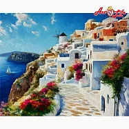 ArtLife藝術生活【TW068】世界風情系列&ndash;米克諾斯的海岸_DIY 數字 油畫 彩繪