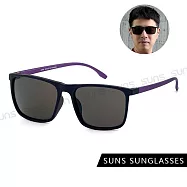 【SUNS】抗UV太陽眼鏡 時尚簡約質感霧面方框墨鏡 男女同款共五色 顯小臉 S890 黑框紫腳