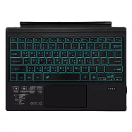 日本品牌IS愛思 沫石 Surface Pro 3/4/5/6/7 七彩背光輕薄藍芽鍵盤 黑色
