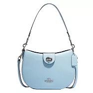 COACH 旋扣造型斜肩背兩用包-寶寶藍