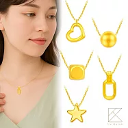 【TLH】黃金墜項鍊 純金999多選 微光金語 約重0.01錢 小愛心