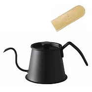 日本下村KOGU 珈琲考具細嘴手沖咖啡壺含蓋500ml-黑色(附真皮手把套)