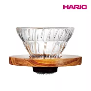 HARIO V60橄欖木01玻璃濾杯(1-2杯) - 附贈咖啡粉匙