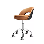 G+居家 免組裝 舒活護腰加大坐墊升降萬用椅 2.5吋透明黑 黑背棕