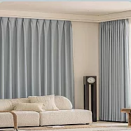 軌道式 客廳落地窗 韓摺西雅圖加厚抗UV遮光窗簾300*230落地窗簾 雙開 一窗(遮光窗簾/窗簾/拉簾/客廳隔簾) 冰島夜色落地窗