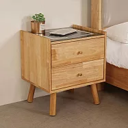 Homelike 喜家居無線充電觸控夜燈實木床頭櫃(2528)