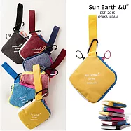 【 Sun Earth&U 】日本Sun earth&u雙拉鍊撞色設計零錢小掛包 黃色