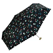 【官方直營】日本Wpc.草莓油畫風波浪傘簷手動晴雨兩用傘 黑色