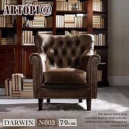 【ARTOPI】DARWIN達爾文牛皮單人沙發-深棕
