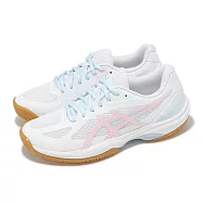 Asics 羽球鞋 Court Hunter FF 女鞋 白 粉紅 膠底 室內運動 羽排鞋 亞瑟士 1072A112101 28cm WHITE/COTTON CANDY