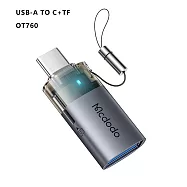 Mcdodo麥多多 LQ OT785 OT760水母系列帶燈轉接頭 USB-A to C+TF