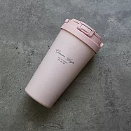 GREEN CUP 芊杯304不鏽鋼陶瓷手提直吸飲兩用保溫杯-700ml-1支 櫻花粉