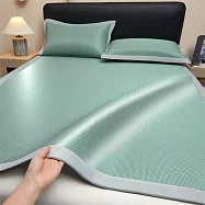 CS22 夏季新款可機洗千鳥紋冰絲涼蓆三件套-150*200cm 松石綠