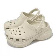 Crocs 厚底洞洞鞋 Bae Clog 女鞋 復古克駱格 骨白色 涼拖鞋 休閒鞋 卡駱馳 2063022Y2 23cm BONE