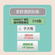 【NIIMBOT 精臣】標籤機 打印機 B18 專用 透明 貼紙 / 捲 懶懶小白熊-14*40mm-160張/捲