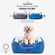 【GrandTies】中型時尚寵物床墊/寵物用品/狗床/貓床 (GT601010201-202) 可水洗/法蘭絨/天鵝絨- 蔚藍