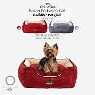 【GrandTies】XS-小型時尚寵物床墊/寵物用品/狗床/貓床(GT601010101-103)可水洗/法蘭絨/天鵝絨 櫻桃紅