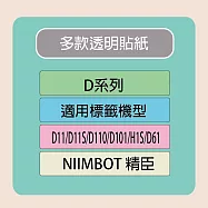 【NIIMBOT 精臣】NIIMBOT 精臣 標籤機 打印機 專用 透明 貼紙 D110/D11S/D101/H1S/D61 適用 / 捲 D系列 14X30mm-綠-195張/捲