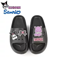 【HELLO KITTY】女 KUROMI 酷洛米 拖鞋 防水拖鞋 洞洞 鞋釦 防水 輕量 台灣製 EU37 黑色