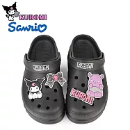【HELLO KITTY】女 KUROMI 酷洛米 洞洞鞋 雨鞋 布希鞋 防水鞋 穆勒鞋 涼拖鞋 輕量 厚底 台灣製 EU40 黑色