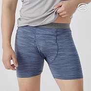 ADISI 男膠原蛋白消臭淨味四角內褲(開檔合身) AUP2511028 (S-3XL)|吸濕 快乾 抗臭 親膚 四角褲 S 雙色深藍