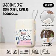 【正版授權】SNOOPY史努比 PD快充 雙線Q寶行動電源 10000mAh 紅屋款