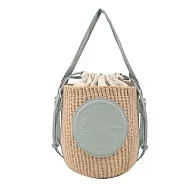 Chloe Horse Medal小號草編水桶包- 藍綠