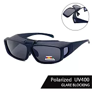 【SUNS】外掛全罩式 上翻式偏光墨鏡 方框包覆式眼鏡(可套鏡) 抗UV400 防眩光 黑框黑框