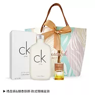 Calvin Klein CK ONE中性淡香水情人節限定禮-[淡香水200ml+香氛擴香掛飾+禮品袋] -國際航空版