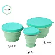 m square-新色折疊碗 L號+M號+中杯組合-拼色綠