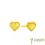 【Just Gold 鎮金店】金戀心語 黃金耳環 (網路限定)