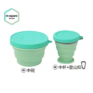 m square-新色折疊碗 M號+中杯組合-拼色綠