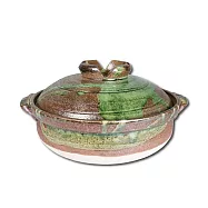 【萬古燒】綠釉南蠻 25cm 耐熱 深 砂鍋 & 土鍋 8號 2.4L 附蓋 /個 MRH-041814