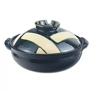 【萬古燒】織部格子 28.5cm 耐熱 深 砂鍋 & 土鍋 9號 3L 附蓋 日本製 / 個 07092-6