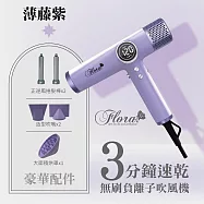 FLORA 芙蘿拉 超輕 無刷 碳 馬達 強風 速乾護髮 電棒頭 專業 沙龍級 吹風機 1500W/台 HD-3238 薄藤紫
