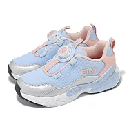 Fila 慢跑鞋 J833Z 大童 女鞋 藍 粉紅 旋鈕 低筒 夜光 運動鞋 斐樂 7J833Z355 16cm BLUE/PINK