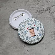 《桐鹿》海棠台灣 胸章/徽章2入_ 珍珠奶茶