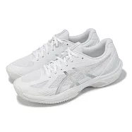 Asics 羽球鞋 Court Hunter FF 女鞋 白 銀 膠底 室內運動 羽排鞋 亞瑟士 1072A112102 25.5cm WHITE/PURE SILVER