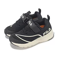 Fila 慢跑鞋 J829Z 大童 小朋友 黑 米 魔鬼氈 運動鞋 斐樂 2J829Z011 16cm BLACK/BEIGE