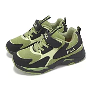 Fila 慢跑鞋 J821Z 大童 小朋友 綠 黑 魔鬼氈 運動鞋 斐樂 3J821Z606 19cm GREEN/BLACK