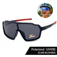 【SUNS】兒童偏光太陽眼鏡 輕量矽膠彈性 運動休閒墨鏡 防滑/抗UV400 防眩光/抗UV400 S5201 曜石黑