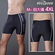 Heatwave熱浪 加大特大泳褲 五分黑藍帥勁(M-超大4XL)50399 黑色-M