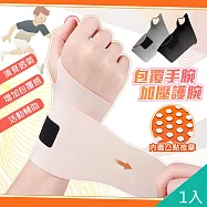 【QiMart】彈力包覆加壓親膚手腕支撐護腕(A款)x1入 橘黑色