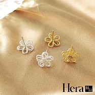 【Hera 赫拉】簍空線條雛菊耳針/耳環 金色