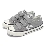 Converse 休閒鞋 Star Player 76 3V 大童 灰 白 魔鬼氈 小朋友 帆布鞋 A10735C 19.5cm GREY/WHITE