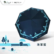 【雙龍牌】漂流刺蝟輕量黑膠自動開收傘防曬自動傘(抗UV防風晴雨傘折傘B6061G) 海軍藍